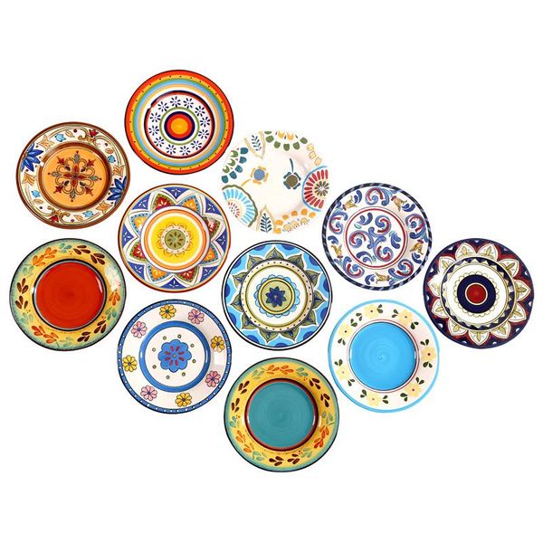

dishes & plates exotic hand-painted moroccan italy bohemian style dinner plate 8.5 inch colorful salad dining decoration