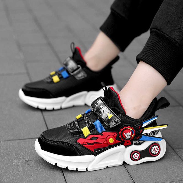

spring and autumn air mesh kids shoes fashion sole running sneakers girls sports jogging training footwear boy kids casual shoes g1126, Black;red