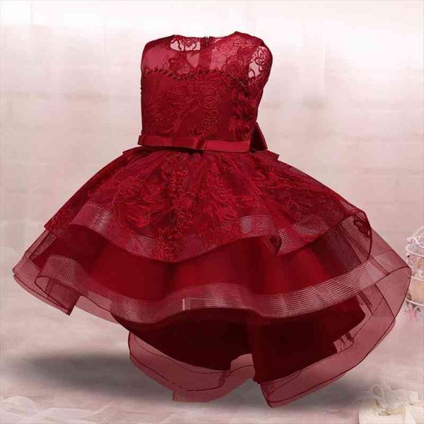 

girls christmas princess for girl dresses kids lace embroidery flower children wedding evening party prom gown year costume, Red;yellow