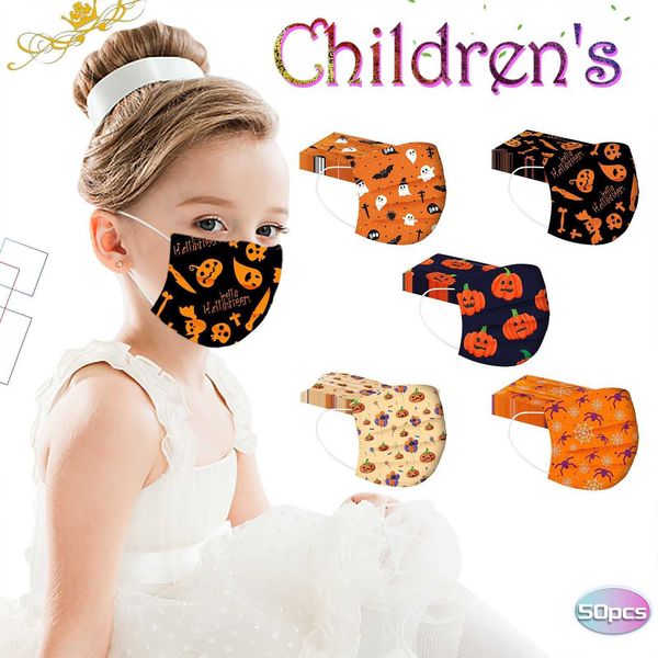 

50pcs masks for children realistic mascara mascarillas mascara mascaras printed cartoon kids mask halloween cosplay masker