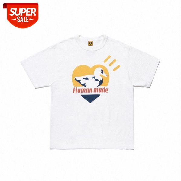 

human made trend round neck men and women couples short sleeve love duck #4n6d, White;black