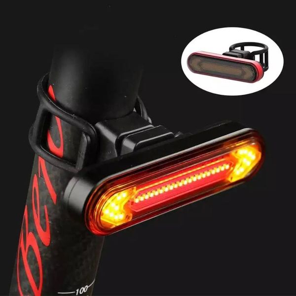 

bike lights led tail light bicycle turning signal usb rechargeable remote-control flash rear red waterproof brake warning lamp