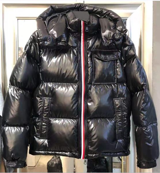 Herren Daunenjacke Montbeliar Designer Kurzmantel mit Kapuze, Applikationen, Reißverschlusstasche, Reißverschluss, warm