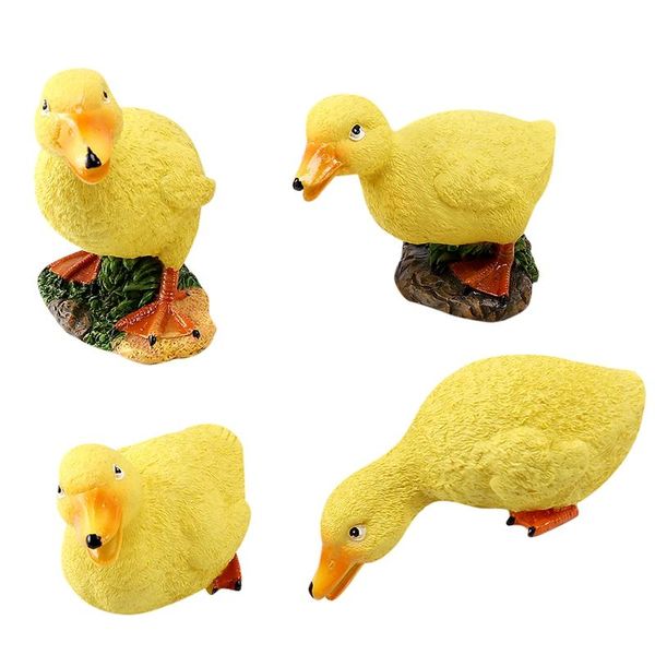 

yellow duck resin animal statue ornaments garden landscape sculpture crafts courtyard park villa figurines decoration decorative objects &
