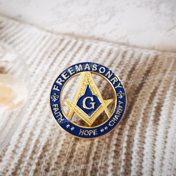 Atacado Masonic Lapel Pins Badge Mason Freemason banhado a ouro 