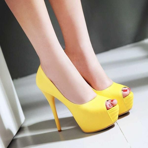 

dress shoes women's high-heeled fashion fish mouth thin heel single, Black