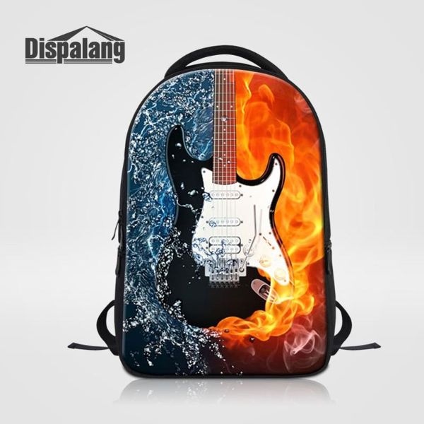 

backpack dispalang fashion lapfor college student school book bag flame violin prints computer