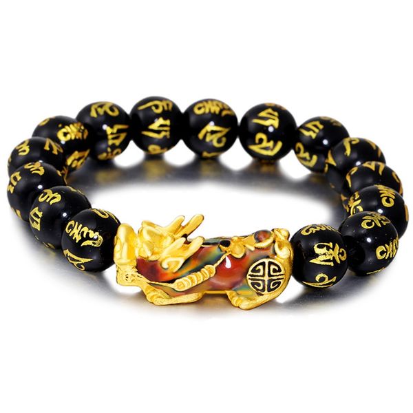 

transfer bead bracelet wrist chain hip hop men jewelry agate stone gift, Black