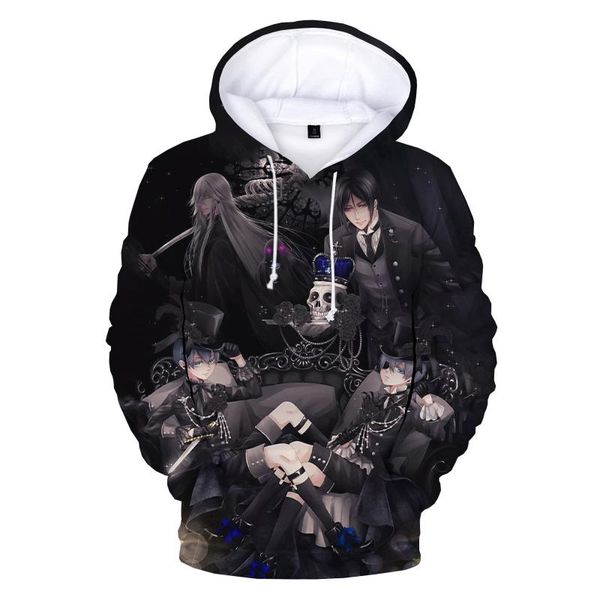 

men's hoodies & sweatshirts 2021 black butler print hoodie kids fashion anime pullover men/women