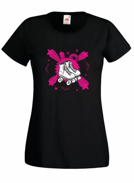 

t-shirt shirt women j2301 roller skates only true passion skate, White;black