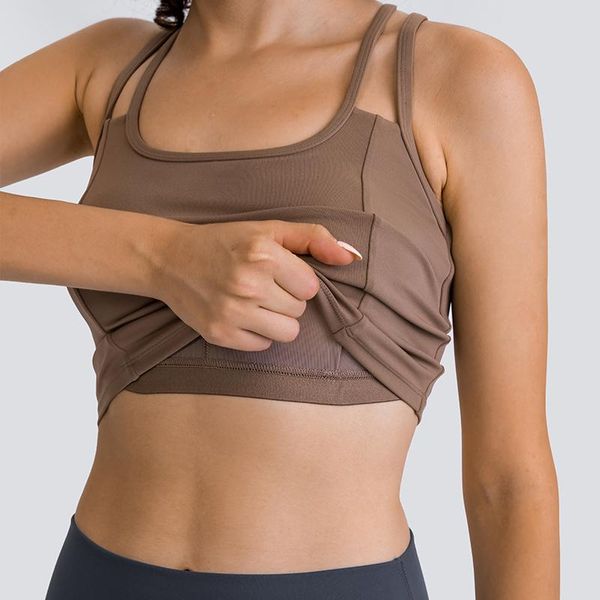 

yoga outfit breathable sports bra anti-sweat fitness seamless shockproof crop cross women push up sport gym workout