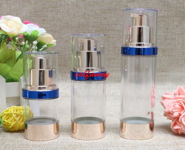 

storage bottles & jars 100pcs/lot fast refillable portable airless pump dispenser bottle for travel lotion 15ml 30ml 50ml f050207