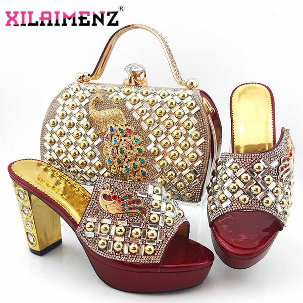 

dress shoes 2021 latest arrivals italian design women and bag set in wine color african mama matching, Black