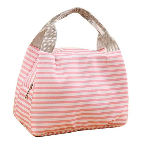 

storage bags insulated thermal cooler lunch bag pouch picnic box striped pattern
