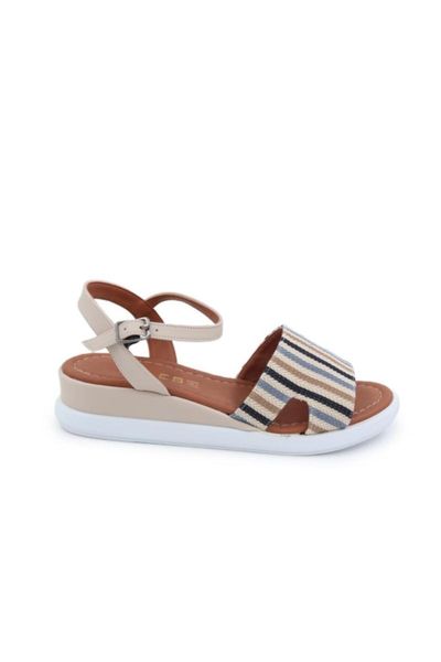 

women's beige casual sandals, Black