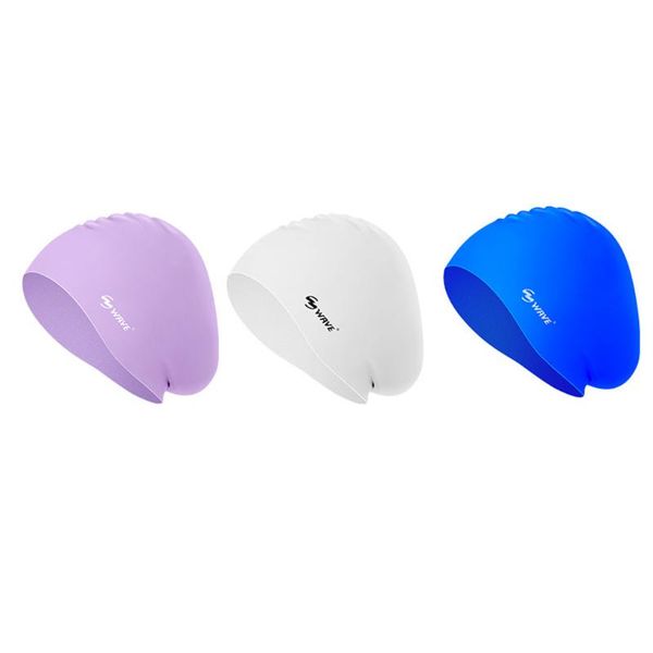 

swimming caps silicone long hair swim hat ear protection bathing easy to put on and off