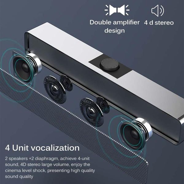 

bluetooth computer speaker 4.1 3.5mm aux usb wired and wireless home theater fm radio surround soundbar portable speakers