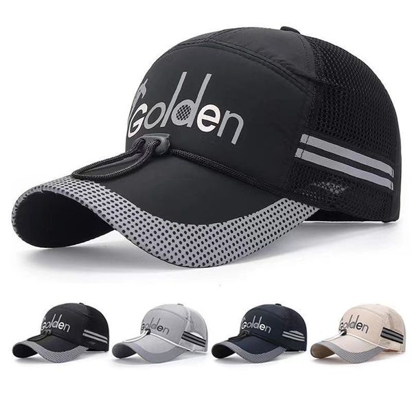 

summer net hat new casual breathable baseball middle-aged men's fishing protective duck tongue cap, Blue;gray