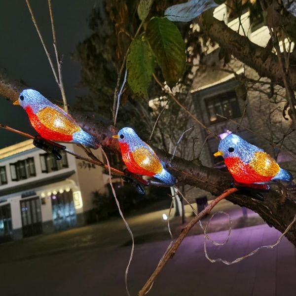 

strings waterproof 5 led acrylic bird garland lights string home garden party decoration holiday solar powered landscape fairy lamp
