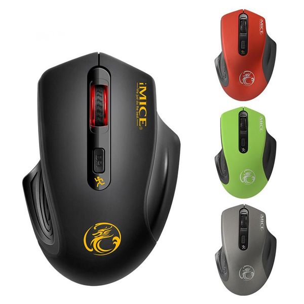 

silent sound wireless mouse office home ergonomic usb 2.0 receiver 2.4ghz optical mice for lapcomputer black grey red