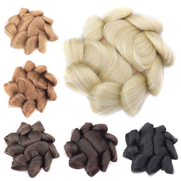 Clipe sintético de pão em Chignons Simulando Extensão de Cabelo Humano Pães Updo para Mulheres Penteado Ferramentas 40G DH119