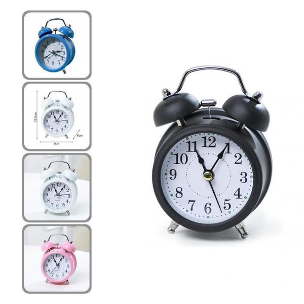 

other clocks & accessories 2021 3 inch twin bell alarm clock metal frame 3d dial with backlight night light desk table for home office drop