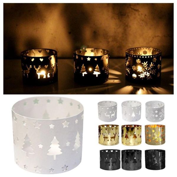 

candle holders hollow snowflake iron christmas holder home party decoration tree deer