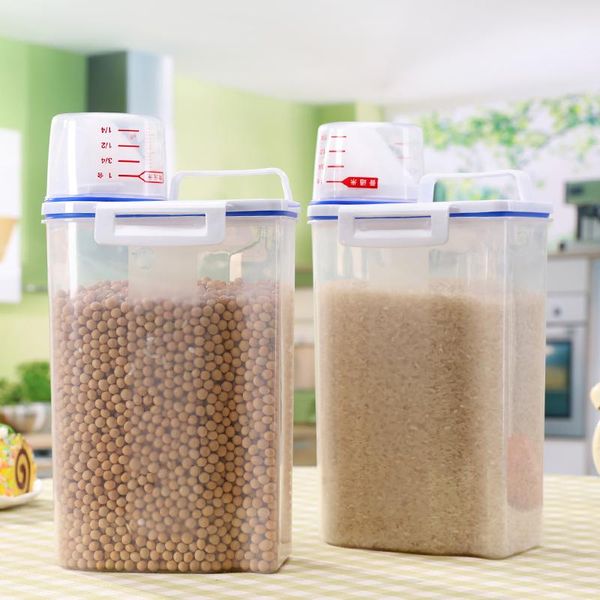 

storage bottles & jars kitchen food holder square bottle plastic sealed lid home clear space saving decorative handle container useful