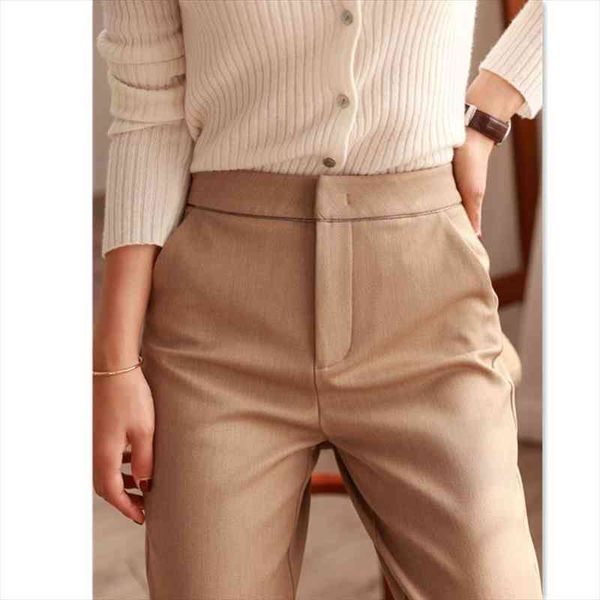 

professional office high waist loose slim suit pants women black casual pants straight cigarette carrot, Black;white