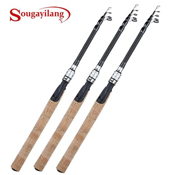 

sougayilang cost-effective 1.8m-2.4m fishing rod 3 colors cork handle spinning carbon fiber travel tackle boat rods
