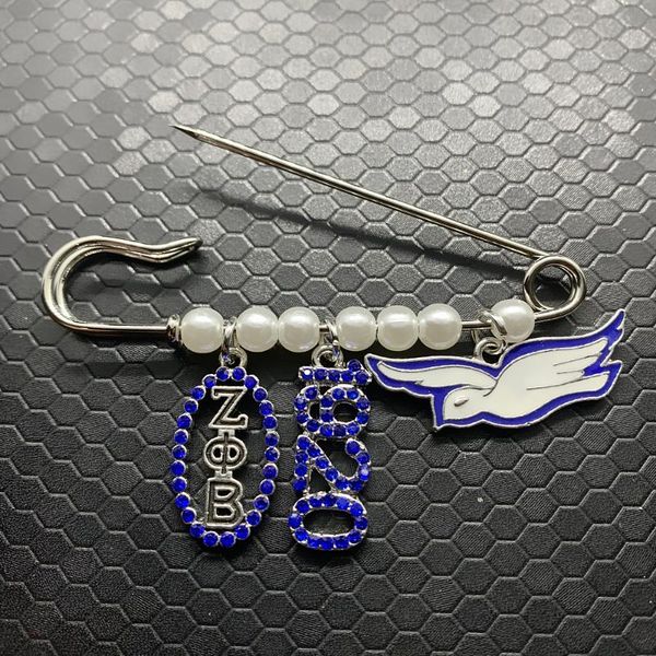 

pins, brooches university greek letter society zeta phi beta sorority symbol dove 1920 pendant imitation pearl brooch, Gray