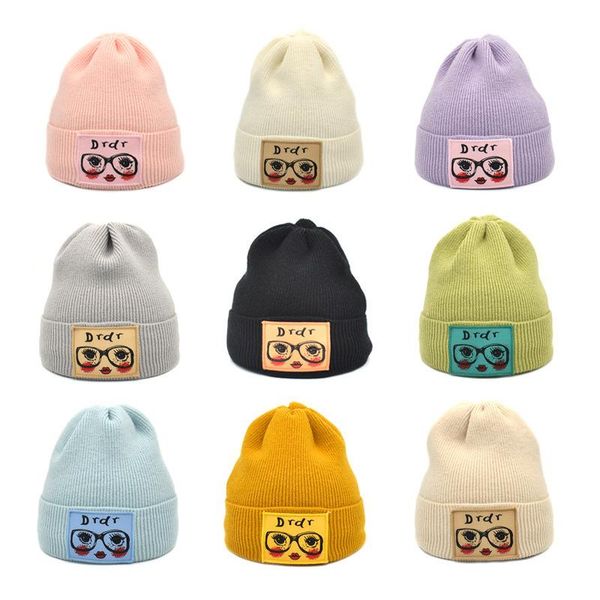 

beanies ladies' hats autumn/winter woolen label knitted couples' warm and fleece pullovers'