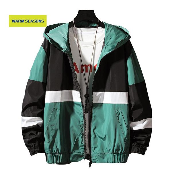 

mens spring autumn jacket zipper casual hooded bomber jakcet fashion patchwork windbreaker men coat clothing men's jackets, Black;brown