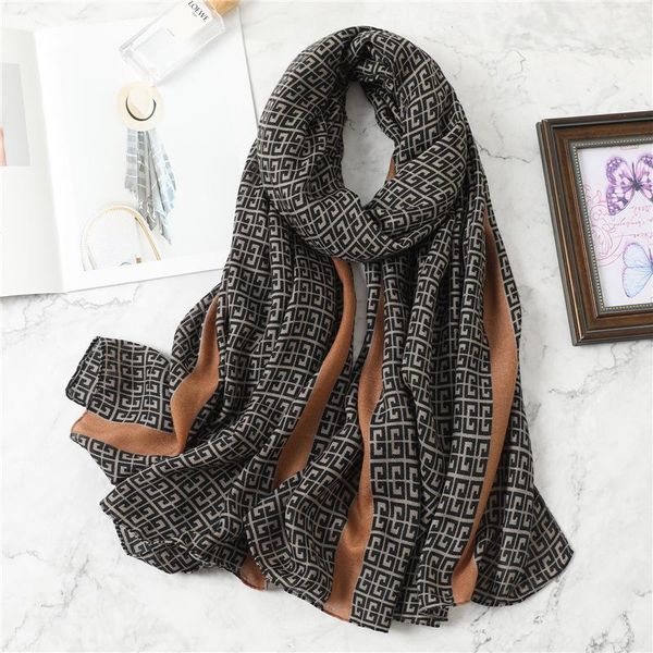 

scarves 2021 luxury autumn and winter fashion shawl thickened warm wild scarf girl with nose light yellow on neck, Blue;gray