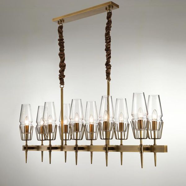 

pendant lamps all copper post-modern dining room chandelier simple design study bar counter model villa lamp