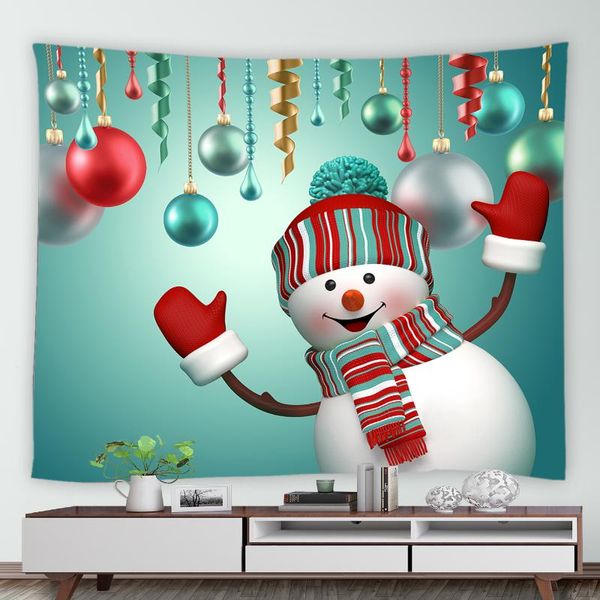 

tapestries 3d funny christmas snowman tapestry tree rope balls year creative home wall hanging tablecloth blanket xmas decor