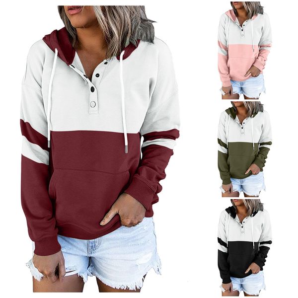 

2021 women's fashion multi panel contrast hoodie (collection 2), Black