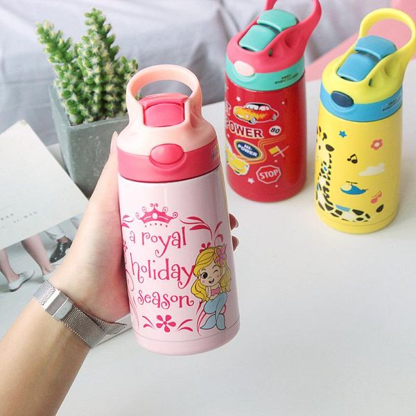 

water bottles small handsome children 316 stainless steel vacuum cup with straw kindergarten male girl students