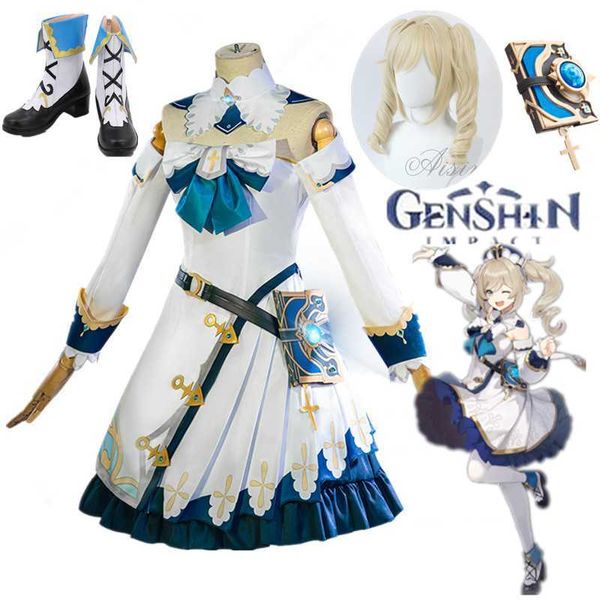 Jogo genshin impacto cosplay fantasia Barbara cosplay fantasia masculino figurino verde shalloween calça calças de calça completa y0903