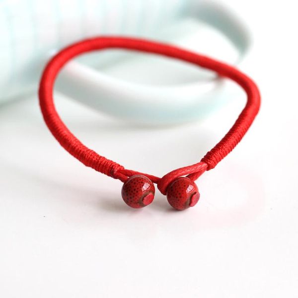 

charm bracelets 2pcs/lot women lucky bead red string ceramic & bangles men handmade accessories lovers jewelry, Golden;silver