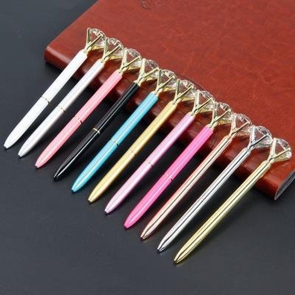 

ballpoint pens pen crystal glass diamond metal beautiful gift school office supplies writing tools student, Blue;orange