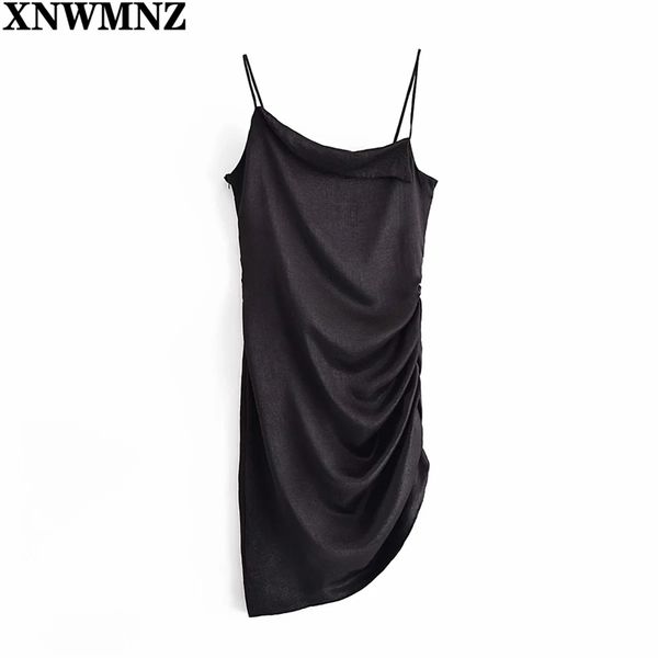 

dress woman fashion folds mini backless thin straps female es vestidos mujer summer women's dress 210520, Black;gray