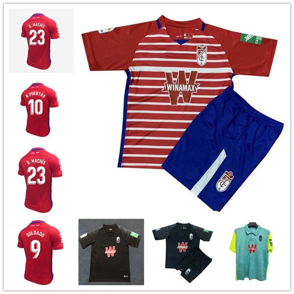 

granada cf soccer jersey soldado vadillo herrera 2020 2021 home away 3rd men soccer shirt customized short sleeve football uniforms, Black;yellow