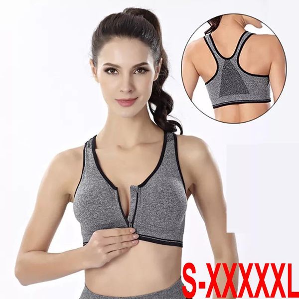 

yoga outfit sports bras women adjustable belt zipper push up vest shockproof breathable underwear gym fitness athletic running