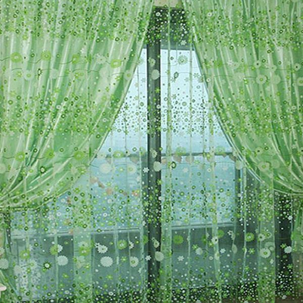 

curtain & drapes chic room stylish floral tulle voile door window drape panel sheer scarf valances