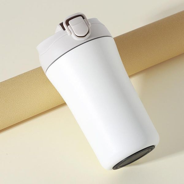 

water bottles european style stainless steel coffee mug with straw flip and bounce dual-purpose cup frosted creative gift insulation