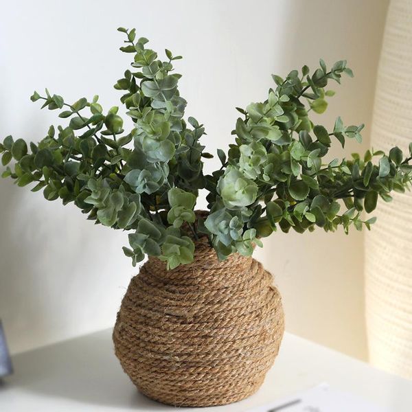 

decorative flowers & wreaths artificial plants fake eucalyptus plastic green grass flower wedding home table decor