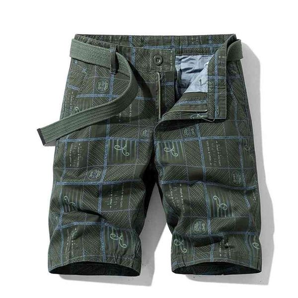 Männer Shorts Plaid Strand Sommer Herren Casual Camo Camouflage Military Kurze Hosen Männliche Bermuda Cargo Overalls 210806