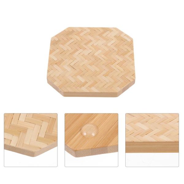 

mats & pads 1pc practical bamboo cup mat non-skid heat-insulated (wood color)