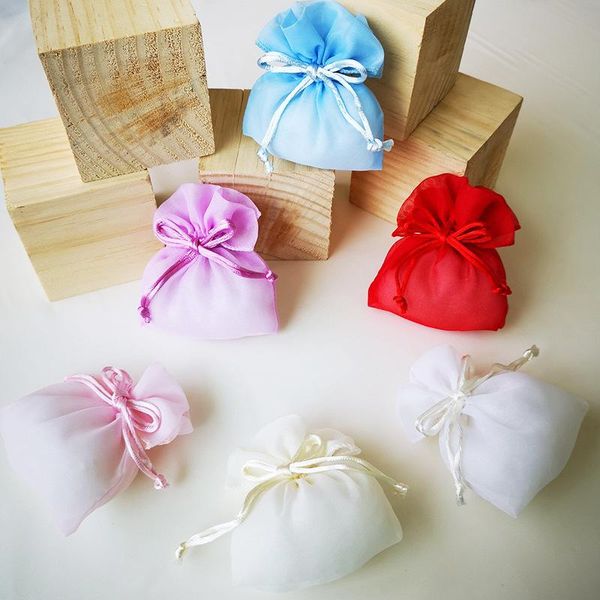 

gift wrap 10pc transparent yarn bag christmas wedding birthday party beam port drawstring pocket tea cosmetic necklace packaging sack